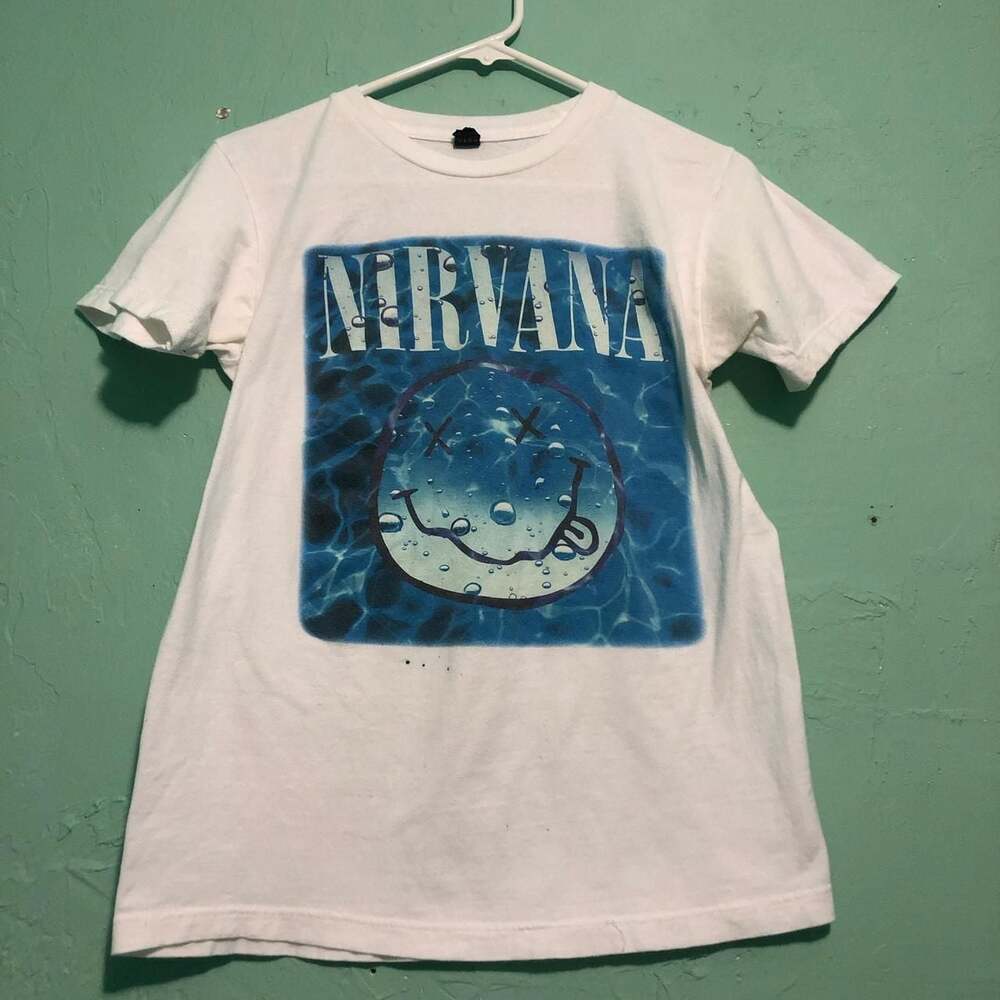 Nirvana Smiley Face Water Background T-Shirt